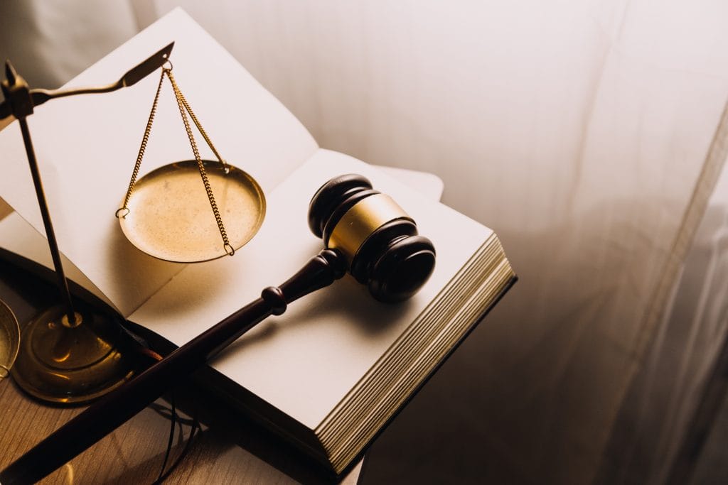 Bloomington-Normal McLean County Courthouse Judge Gavel and Scales of Justice. Family Law Attorneys from Koth Gregory & Nieminski.