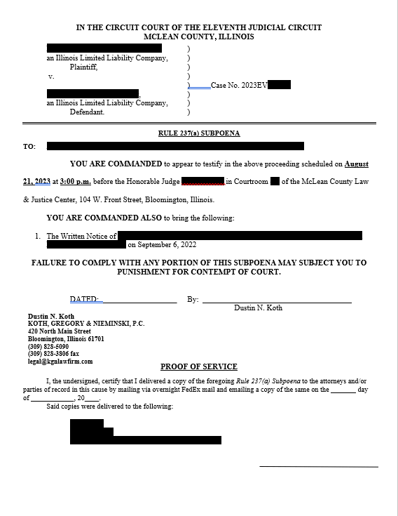 Redacted Rule 237(a) Subpoena for McLean County Illinois